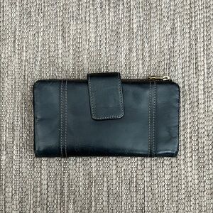 Fossil buffalo hide leather classic black wallet